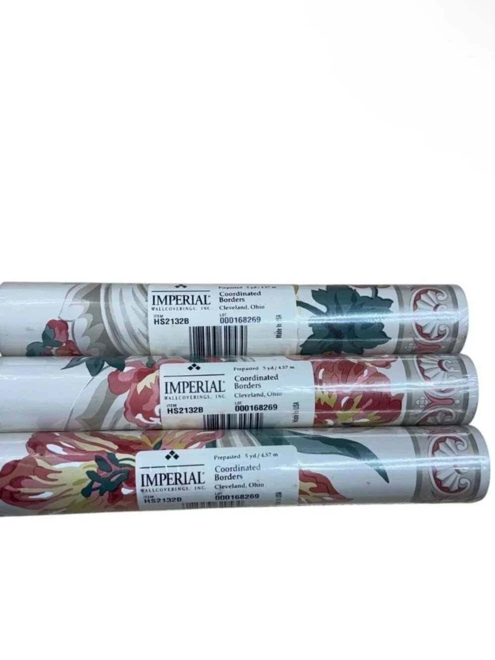 Vintage Wallpaper Border Floral Vines French Cottage Core Imperial 3 Rolls NEW